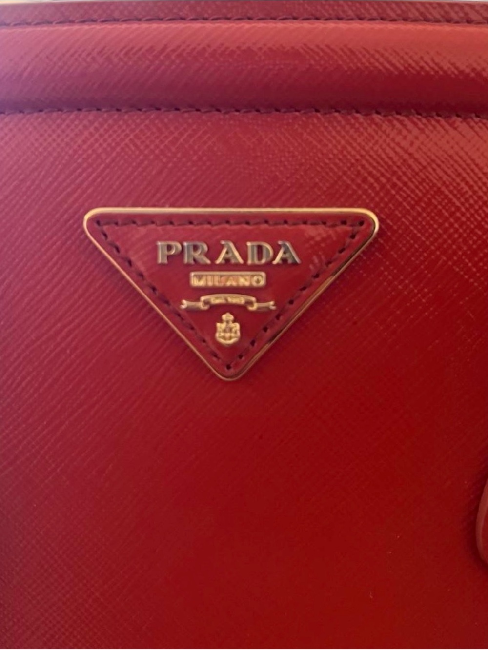 PRICE IS FIRM ! Prada Saffiano Lux Double Handle Satchel - Picture 11 of 16